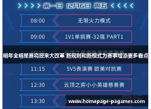 明年全明星赛将迎来大改革 新规则和新模式为赛事增添更多看点